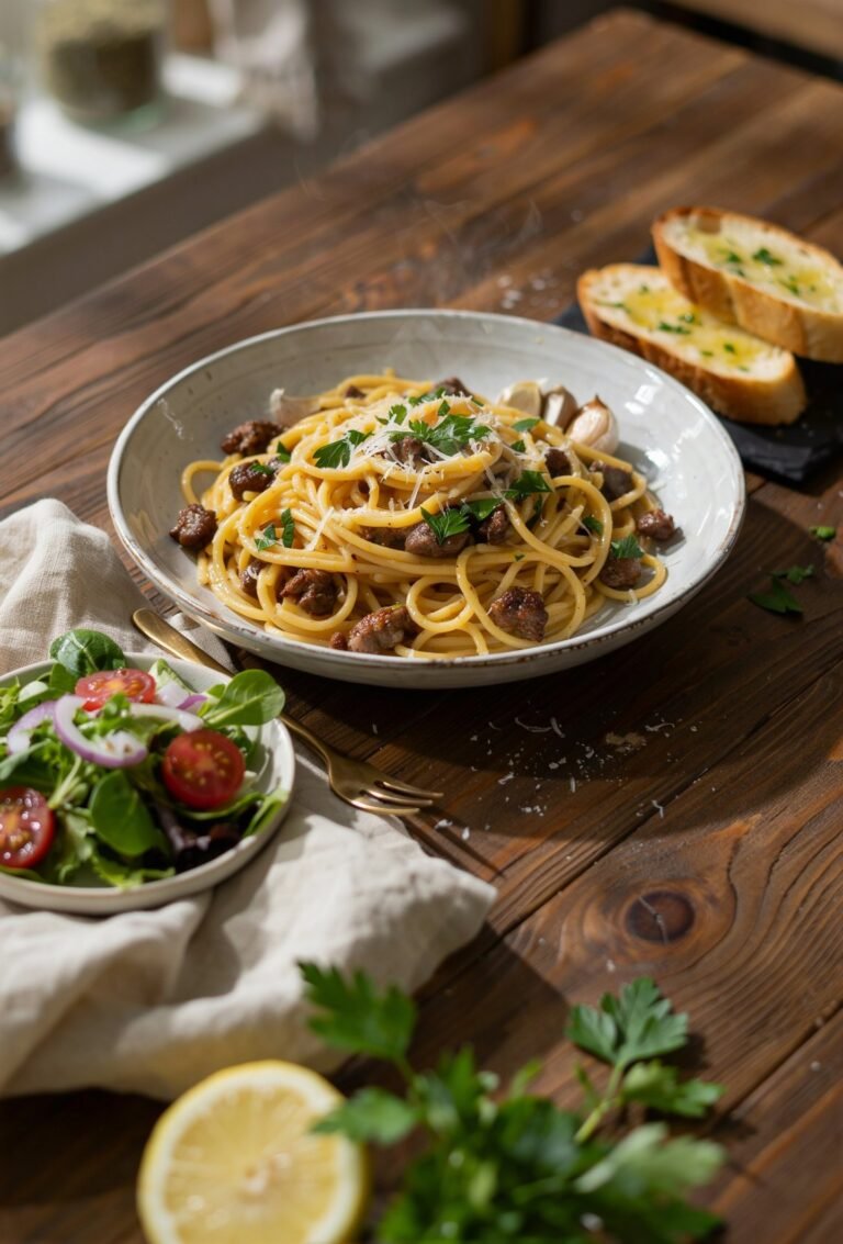 Garlic Butter Beef Spaghetti Recipe